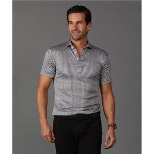 Collars and Co Polo NWOT Semi-Spread Collar Black Gingham Small Golf Career